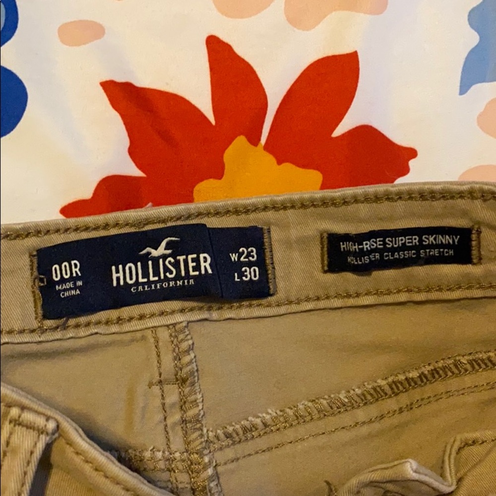 Hollister Khaki High-waisted Skinny Pants